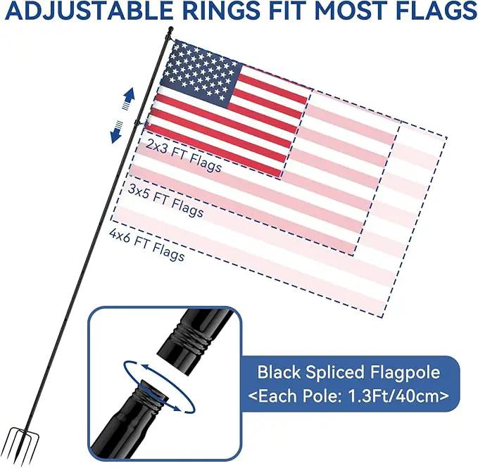 ZMTECH 10 FT Flag Pole with American Flag in Ground, Extra Thick Flag Pole Kit for Yard,Windproof Ground Flag Poles for Outside House Residential or Commercial（1 PACK） by GreenHaven Gardens