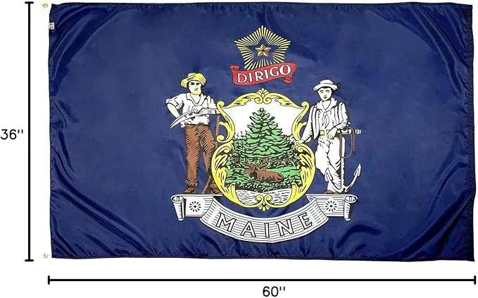 FlagSource Maine Nylon State Flag, Made in the USA, 3x5' by GreenHaven Gardens