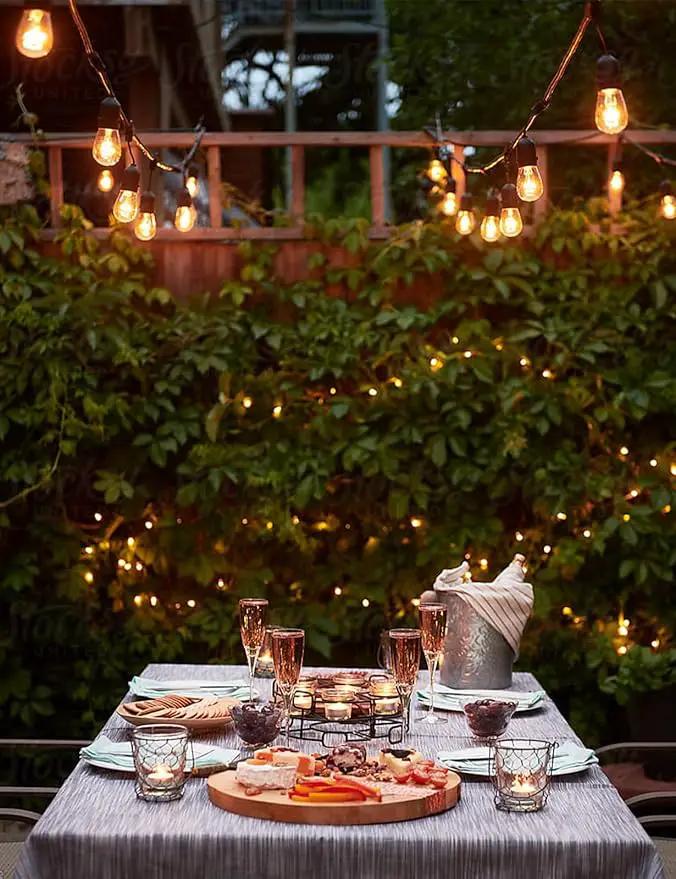 Svater Outdoor Led String Lights 50FT, Patio Lights with 16pcs S14 Shatterproof Bulbs, 1 Watt E26 Dimmable 2700K Warm White, IP65 Waterproof, Commercial Grade Light by GreenHaven Gardens