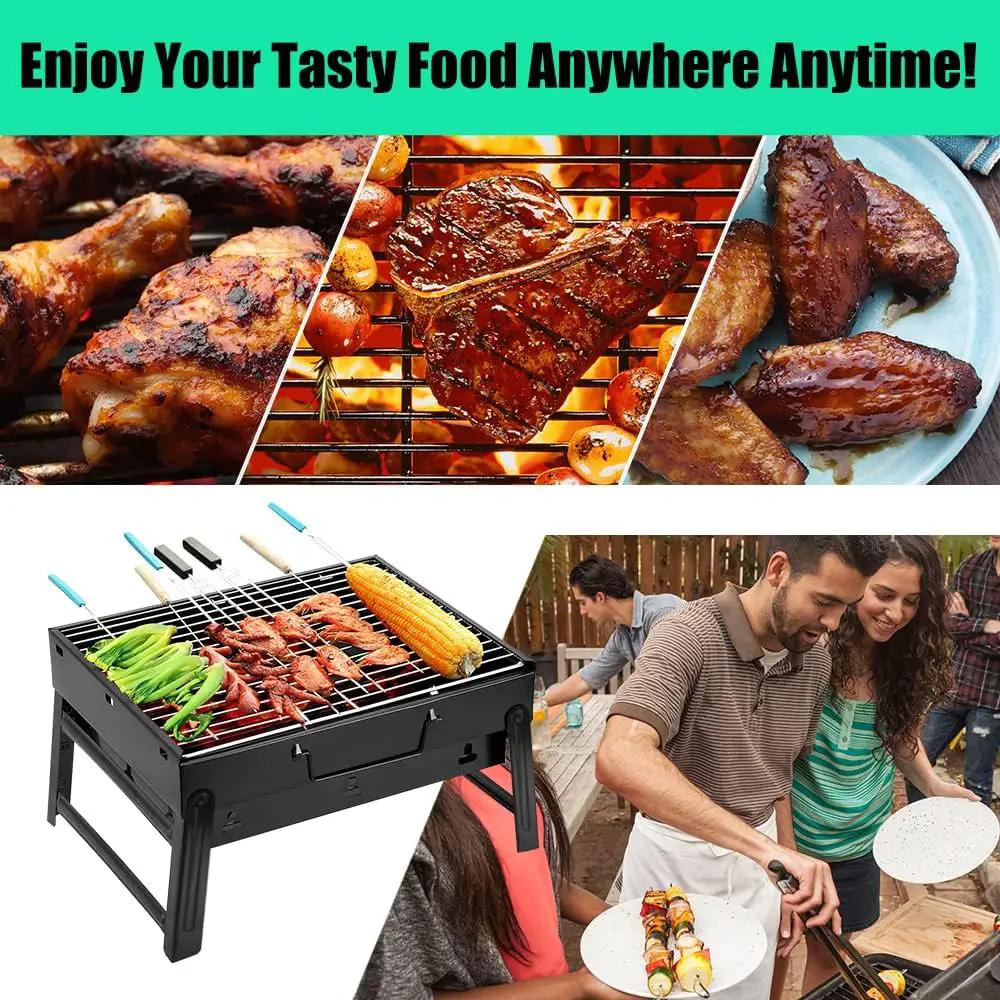 Barbecue Grill Portable BBQ Charcoal Grill Smoker Grill for Outdoor Cooking Camping Hiking Picnics Backpacking by GreenHaven Gardens