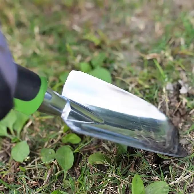 Garden Trowel - Stainless Steel - Ergonomic Grip Hand Tools Set with Soft Rubberized Non-Slip Handle for Transplanting, Weeding, Moving and Smoothing Digging & Planting by GreenHaven Gardens