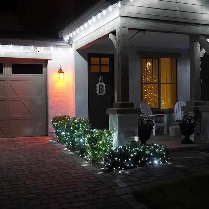 C7 Pure White LED Christmas Lights, 50Ft Vintage String Lights with 50+2 Plastic Bulbs, E12 Candelabra Base, Outdoor Retro Style Hanging Lights for X-mas Patio Fence Roofline Holiday by GreenHaven Gardens