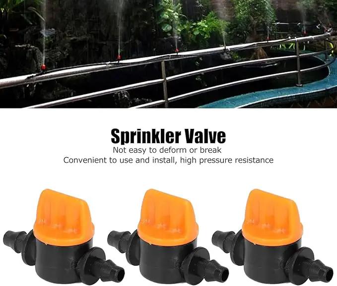 TOPINCN 100pcs Barbed Ball Valve, Drip Irrigation Universal Barbed Valve Mini Pipe Water Valve Through Type Valve Misting Tube Valve for Garden Seeding Cultivation Irrigation by GreenHaven Gardens