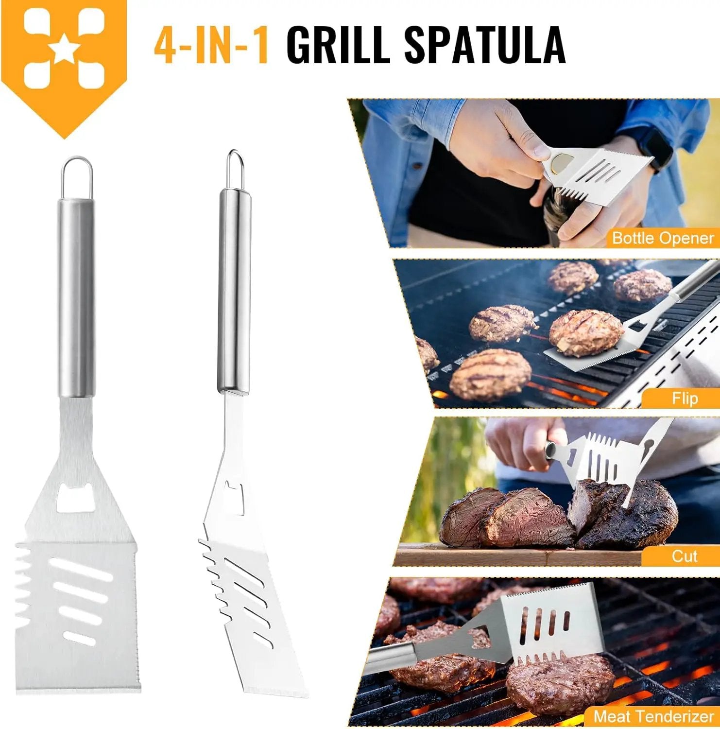 22Pcs Grilling Accessories, BBQ Accessories with Aluminum Case, Stainless Steel Grill Set Tools for Outdoor Camping&Barbecue, Grilling Gifts for Men Dad Fathers Day by GreenHaven Gardens