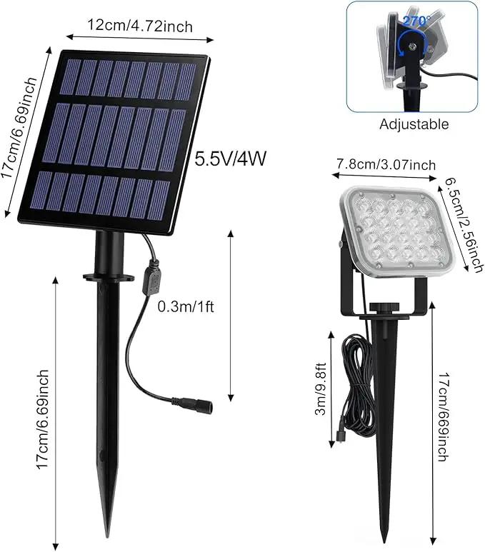 T-Sun Solar Spotlights Outdoor, 4 in 1 Color Changing Solar Landscape Spot Lights Auto ON/Off RGB Solar Garden Pond Lights for Yard, Pathway, Driveway, Pool Area(RGB) by GreenHaven Gardens