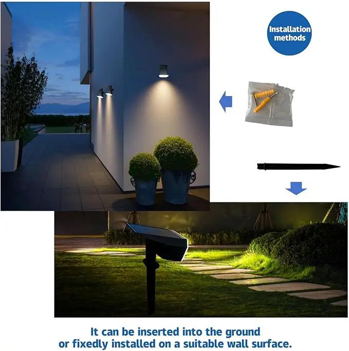 Outdoor Light Solar-Powered 3 Levels of Brightness，Waterproof IP65 can be Installed on Walls, Beside walkways, on lawns and Near Green Plants- 4 Pack (Warm) by GreenHaven Gardens