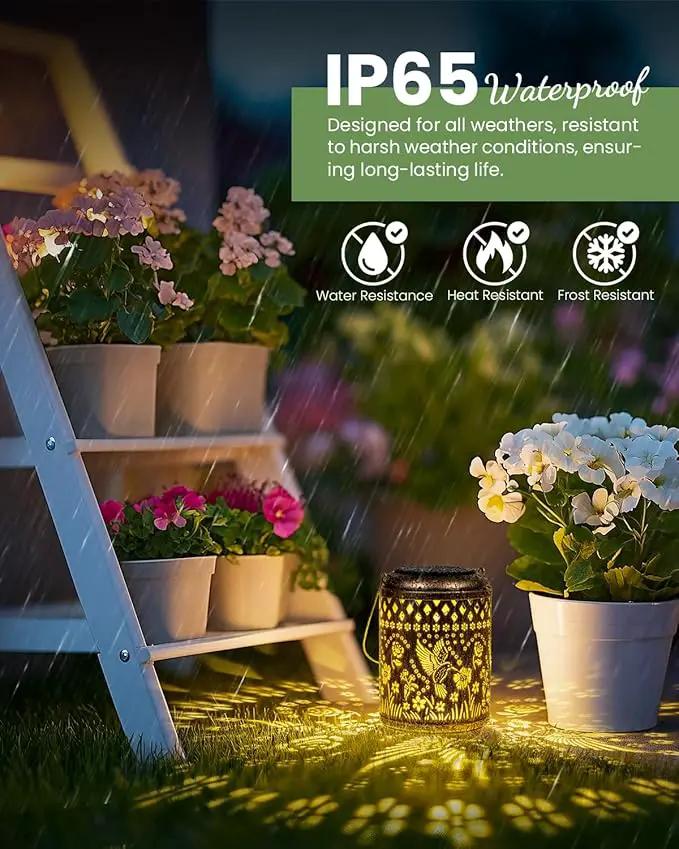 Solar Lanterns Outdoor Hanging Waterproof,Hummingbird Garden Decor Gifts for Women Mom, Solar Lights Metal Fall Decoration Outside for Yard, Patio,Garden,Backyard,Porch by GreenHaven Gardens