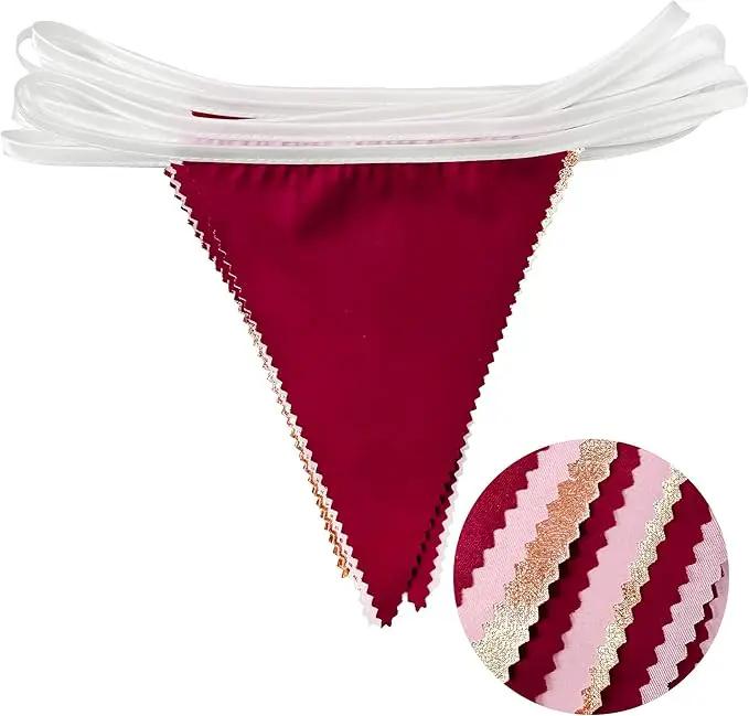 Burgundy Party Decorations Rose Gold Maroon Pink Fabric Triangle Pennant Banner Pink Garnet Flag Bunting Garland for Graduation Wedding Birthday Bridal Shower Bachelorette Anniversary Party Supplies by GreenHaven Gardens