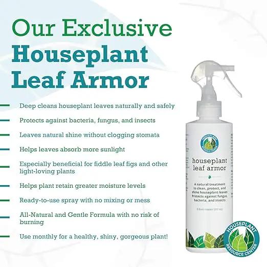 Leaf Armor Spray for Houseplants – Protects Against Fungal Leaf Spots, Bacteria, Pathogens & Yellowing | Gentle & Natural Phosphite Formula | Ready-to-Use | Made in USA – 8 oz by GreenHaven Gardens