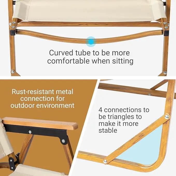 Outvita Portable Folding Camping Chair, 2pcs Ultralight Low Beach Chair, Durable Aluminum Frame Armchairs for Hiking Concert Fishing Picnic, Supports 225Lbs by GreenHaven Gardens
