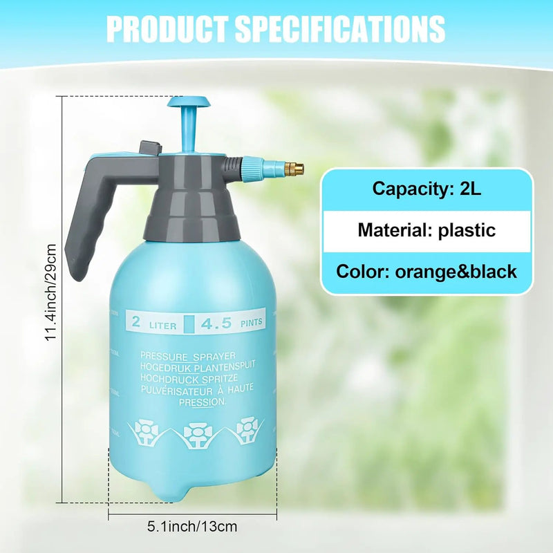 3 Pcs 1/2 Gallon Plastic Handheld Pump Sprayer – Garden Pressure Sprayer Bottle with Adjustable Nozzle for Plants, Cleaning, Household Tasks –Blue by GreenHaven Gardens