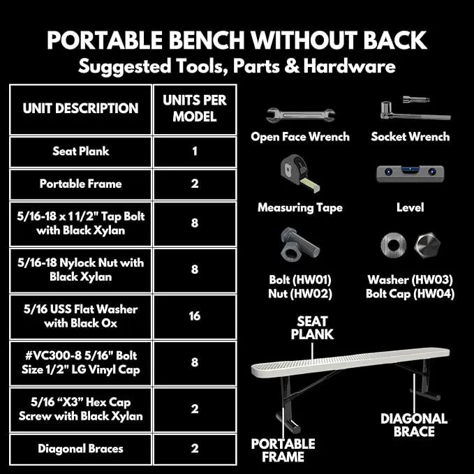 Coated Outdoor Furniture Heavy-Duty Portable Outdoor Bench Thermoplastic Coated, Expanded Metal, Commercial-Grade Seating, Made in America (Portable Without Back, 8 Ft, Green) by GreenHaven Gardens