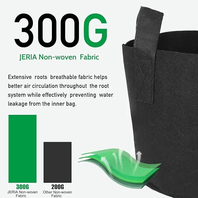 JERIA 12-Pack 7 Gallon, Vegetable/Flower/Plant Grow Bags, Aeration Fabric Pots with Handles (Black), Come with 12 Pcs Plant Labels by GreenHaven Gardens