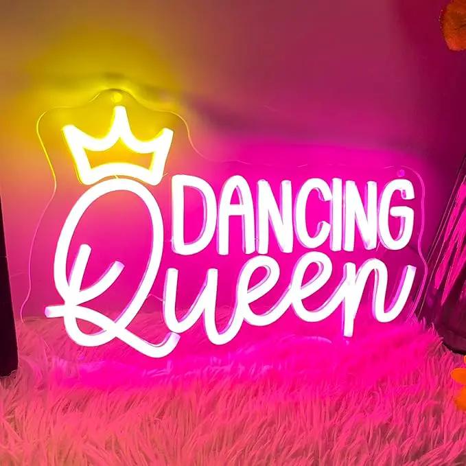 Dancing Queen Neon Sign, Dimmable LED Neon Lights for Wall Decor Neon Light Up Signs for Bedroom Dancing Party Bar Club Birthday Party Decoration Gift for Girl Kid lover by GreenHaven Gardens
