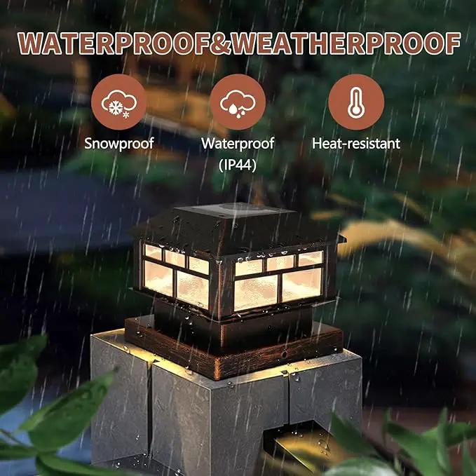 Solar Post Cap Lights Bronze Fence Deck Post Light Solar Powered Fit 3.5x3.5 4x4 5x5 Wooden Posts 8 Packs by GreenHaven Gardens