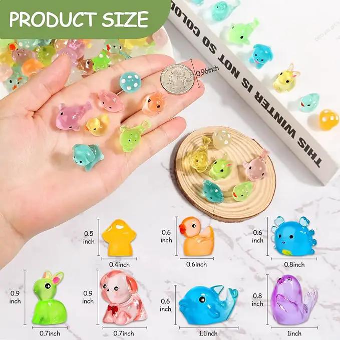 126PCS Mini Resin Ducks Animals Luminous Tiny Duck Animals Bulk Figures to Hide Glow in The Dark for Miniature Fairy Garden Accessories Micro Landscape Aquarium Potted Ornament Outdoor Decor by GreenHaven Gardens