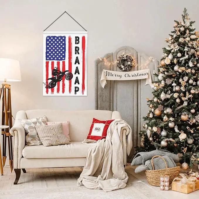 Braaap Motocross Dirt Bike American Flag Garden Flag 12x18 Inch Outdoor Decoration Banner House Flags Yard Farmhouse Garden Deco Indoor Sign, Colour6 by GreenHaven Gardens