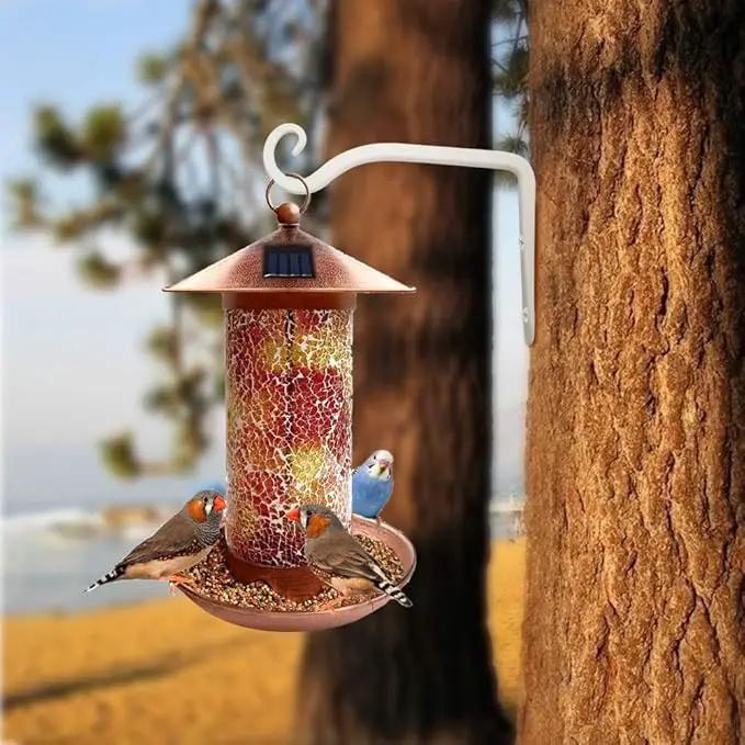 FEED GARDEN Hand-Forged Hanging Plant Bracket Iron Wall Hook for Hanging Bird Feeders, Wind Chimes, Flower Baskets, Lanterns, Yoga Mat, Indoor/Outdoor Use (6 Inch 2 Pack, White, with 4 Screws) by GreenHaven Gardens