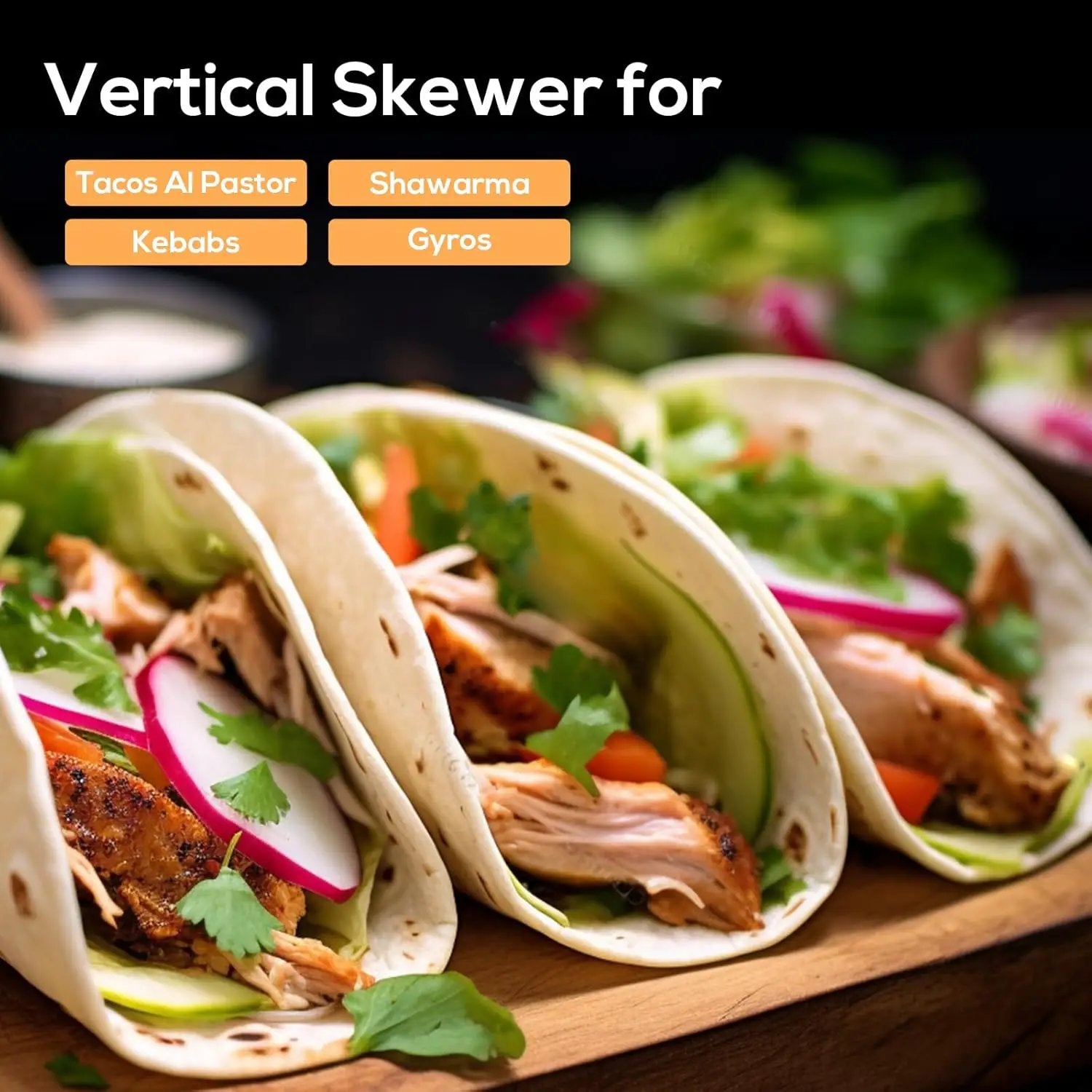 Fengzhe Al Pastor Skewer for Grill：Stainless Steel Vertical Skewer, Brazilian Spit Stand with 3 Spikes,2 Brushes,Ideal for Tacos Al Pastor,Shawarma, Kebabs on Smoker, Oven,with Fat Separator Tray by GreenHaven Gardens