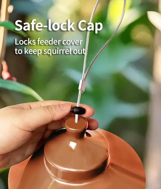 Squirrel Proof Bird Feeder for Outdoor, Gravity Sense Squirrel Proof Wild Bird Feeders for Finch Cardinal Chickadee, 4.8LB Large Capacity Hanging Birdfeeder by GreenHaven Gardens