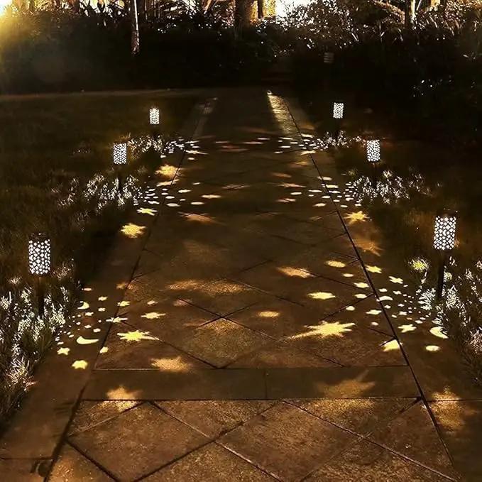 6 Pack Solar Light Outdoor Garden Patio Pathway Landscape Lights Yard Driveway Lawn Walkway Decoration Star Moon Solar Lantern Waterproof Outside Path Hanging Sidewalk Courtyard Black by GreenHaven Gardens