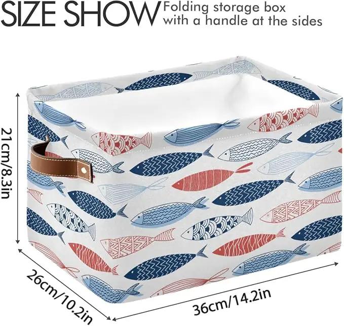 Fish Rectangular Storage Basket Organizer Bin Shelf Baskets For Clothes Gifts For Home Office Dorm by GreenHaven Gardens