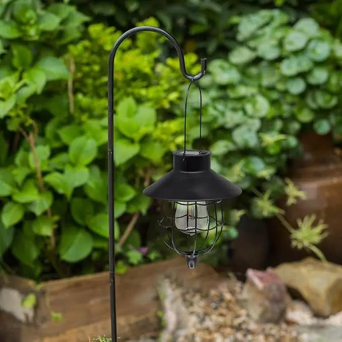 YAKii 2 Pack Solar Lantern Hanging Waterproof Outdoor Metal Solar Lamp with Warm White Light Decorate for Yard Garden Pathway Patio Porch Decor (Black) by GreenHaven Gardens
