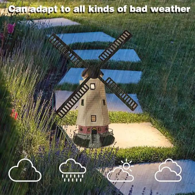 pearlstar Solar Garden Outdoor Windmill Lighthouse - 20" Solar Powered LED Lighthouse Garden Statue Waterproof Decorative Light for Landscape Decor Lawn Garden Table Patio Pathway Yard by GreenHaven Gardens