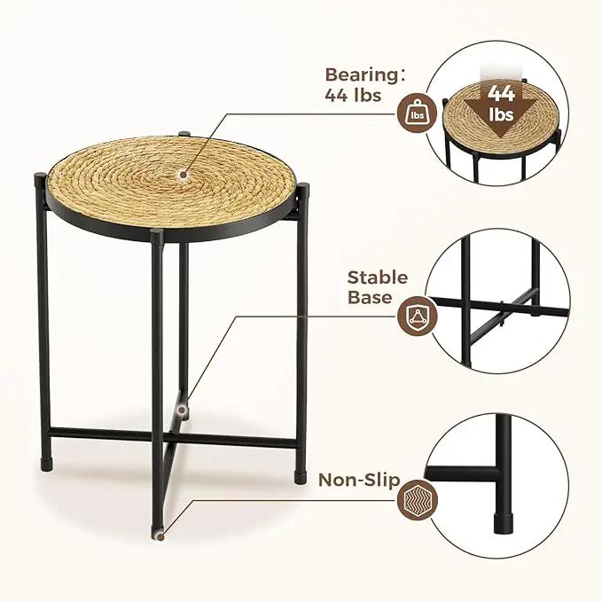 Bamworld Rattan Plant Stand Indoor,Round Plant Table for Large Plants,Tall Heavy Duty Plant Holder for Living Room Bedroom Balcony,Boho Rattan Decor by GreenHaven Gardens