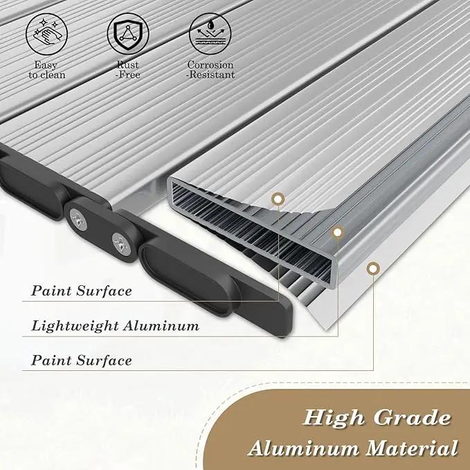 Athena Collection Foldable Camping Table, 47" Aluminum Outdoor Folding Camp Table with Mesh Layer Telescopic Legs and Carry Bag, Lightweight and Portable for Outdoor Camping Picnic Grilling, Silver by GreenHaven Gardens