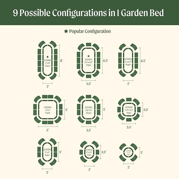 Vego garden Raised Garden Bed Kits, 17" Tall 9 in 1 8ft X 2ft Metal Raised Planter Bed for Vegetables Flowers Ground Planter Box-British Green by GreenHaven Gardens