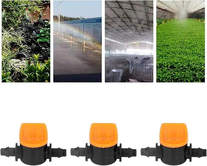 TOPINCN 100pcs Barbed Ball Valve, Drip Irrigation Universal Barbed Valve Mini Pipe Water Valve Through Type Valve Misting Tube Valve for Garden Seeding Cultivation Irrigation by GreenHaven Gardens
