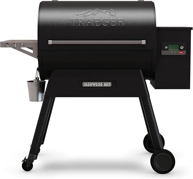 Traeger Ironwood 885 Wood Pellet Grill and Smoker, WiFi Pellet Smoker Grill with Super Smoke Mode, D2 Controller, Large 885 sq. in. Cooking Area, Outdoor BBQ Electric Pellet Smoker, TFB89BLFC by GreenHaven Gardens