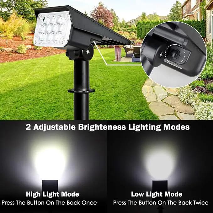 T-SUNUS 20 LED Solar Spotlights, IP65 Waterproof 2-in-1 Outdoor Solar Landscape Light for Yard Garden Driveway Porch Walkway Pool Patio 2 Pack Cold White by GreenHaven Gardens