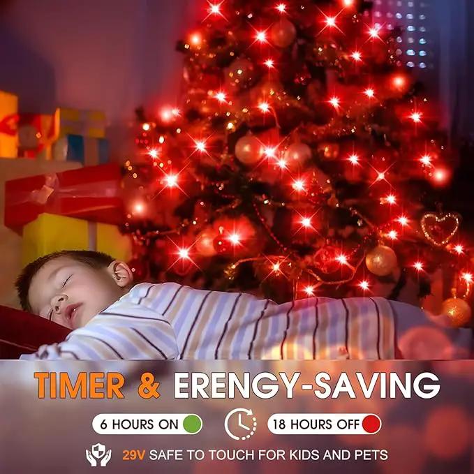 KNONEW 197FT 500 LED Christmas Lights Outdoor String Lights 8 Modes & Time Memory Fairy Light Plug in Waterproof LED String Lights for Xmas Yard Tree Wedding Party Holiday Decorations (Red) by GreenHaven Gardens