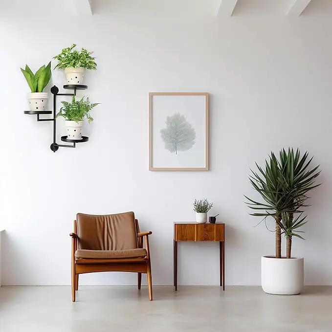 Rotating Window Wall Plant Shelves Stand Holder, 3 Tiered Metal Floating Plant Shelf Hanger Indoor , Window Sill Gifts by GreenHaven Gardens