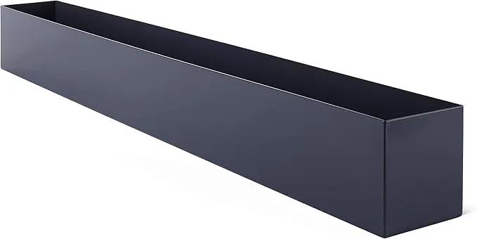 DR&Co Modern Grey Rectangle Planter Box, 16" Metal Planter Perfect for Succulent, Narrow Box for Table or Window Sill, Rectangular Stainless Steel Long by GreenHaven Gardens