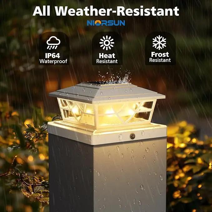 NIORSUN Solar Post Lights Outdoor 12 Pack, 2 Modes LED, Deck Fence Post Solar Lights for 3.5x3.5 4x4 5x5 5.5x5.5 Caps Patio Garden Decoration, White by GreenHaven Gardens