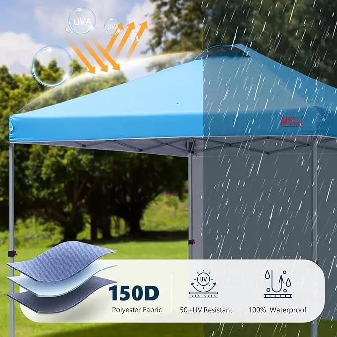 MASTERCANOPY Durable Pop-up Canopy Tent with 1 Sidewall (10'x10',Sky Blue) by GreenHaven Gardens