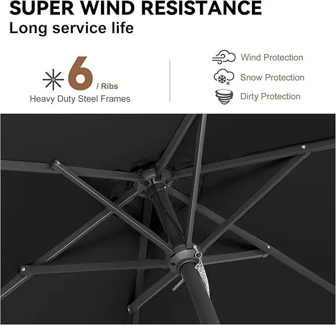 7.5" Outdoor Patio Umbrella - Table Umbrella Waterprool UV Protection, Sombrillas de Patio with Push Button Tilt&Crank, Sun Umbrella for Pool, Porch, Garden, Deck, Backyard(Black) by GreenHaven Gardens