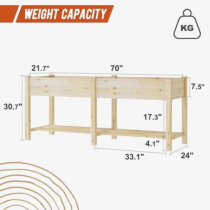GHWIE Raised Garden Bed with Legs Elevated Wood Planter Box for Planting Vegetables Flowers Garden Patio Balcony Garden beds Outdoor with Liner by GreenHaven Gardens