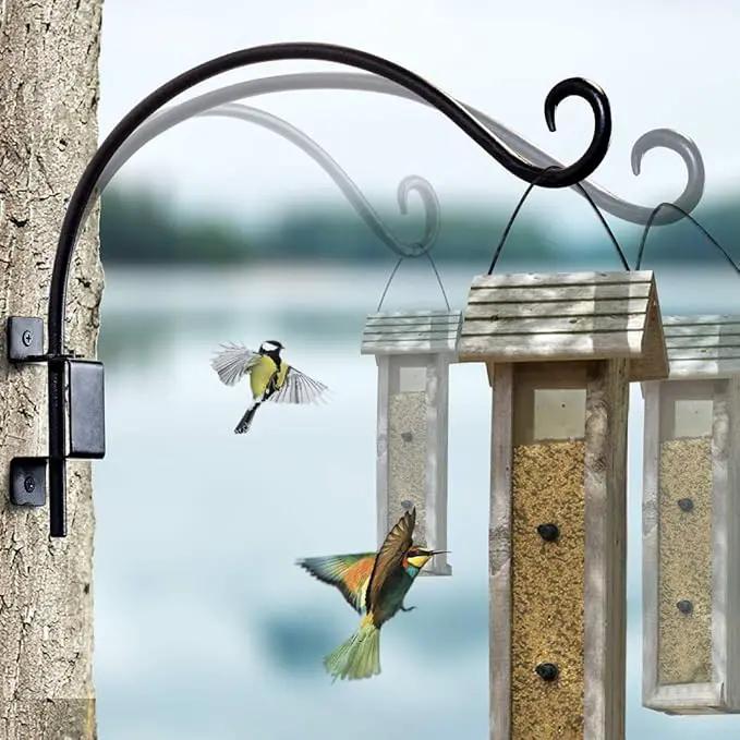 Swivel Bird Feeder Hanger Hook: Swivel Hanging Plant Bracket Outdoor - Wall Mount Swivel Hanging Hook for Bird Feeder 16Inch 2Packs by GreenHaven Gardens