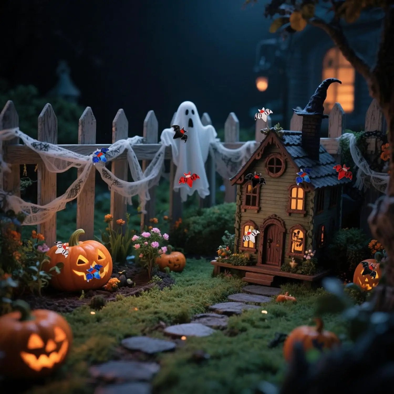 120Pcs Halloween Mini Bats, Miniature Little Resin Halloween Bat Decoration, Tiny Bats for DIY Crafts, Mini Resin Animals Plastic Figurines for Fairy Garden Micro Landscaping Decor by GreenHaven Gardens