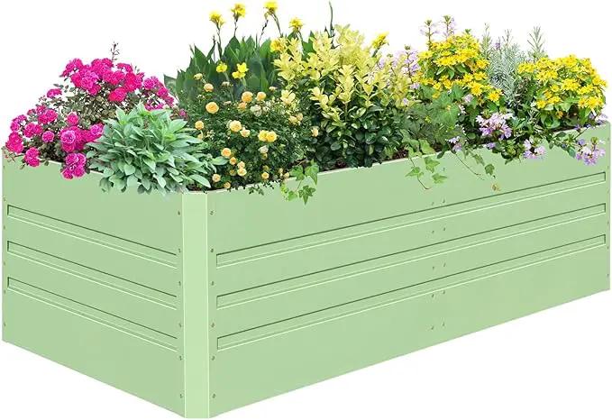 SnugNiture Galvanized Raised Garden Bed 6x3x2FT Outdoor Large Metal Planter Box Steel Kit for Planting Vegetables, Flowers by GreenHaven Gardens