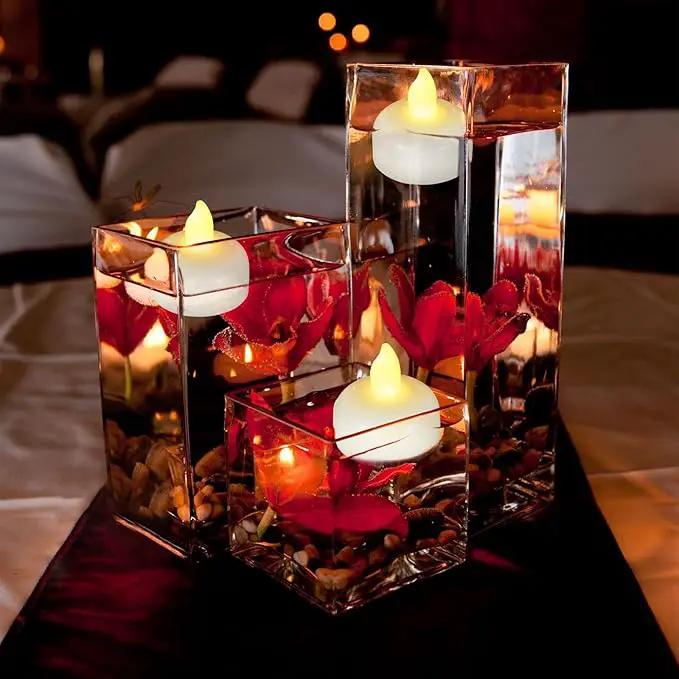 72 Pack Flameless Flickering Floating Tea Lights, Warm White Battery Operated Outdoor Waterproof Candles, LED Votive Tealight Candles Bulk for Wedding Centerpiece Vase Pond Halloween Decorations by GreenHaven Gardens