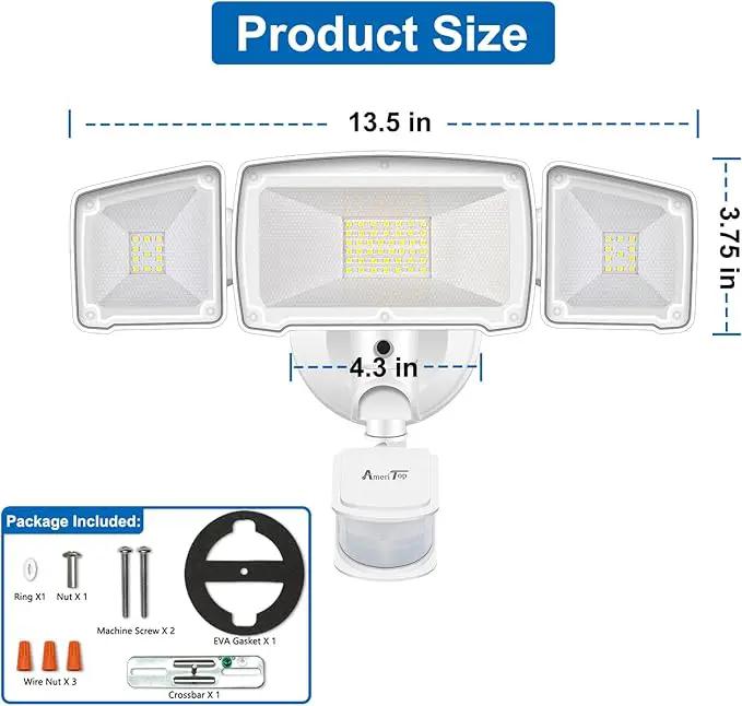 AmeriTop Motion Sensor Lights Outdoor, 2-in-1 Ultra Bright 3500LM 35W LED Security Flood Lights with Motion Sensor Mode & Dusk to Dawn Sensor Mode/ETL Certified, IP65 Waterproof by GreenHaven Gardens