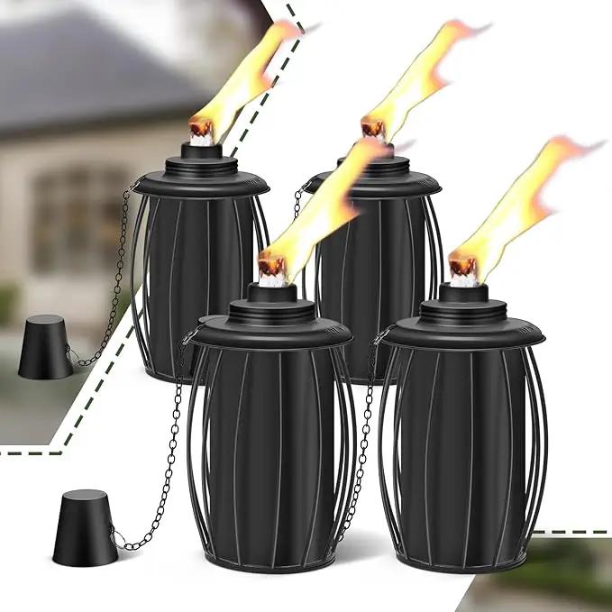 4-Pack Upgraded Torch Canisters,16oz Replacement Torch Refillable Canisters with Wicks,Caps, Outdoor Citronella Fuel Torch Canister for Luau Party, DIY Garden Decor. by GreenHaven Gardens