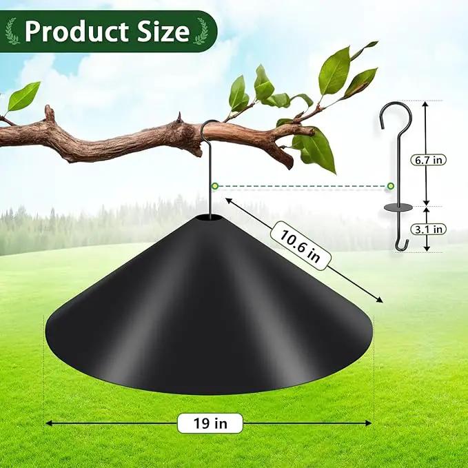 Gtongoko 19 Inch PP Squirrel Baffle for Protect Outside Hanging Mounted Bird Feeder or Bird House Squirrel Proof for Shepherd Hooks Black 1 Pack by GreenHaven Gardens