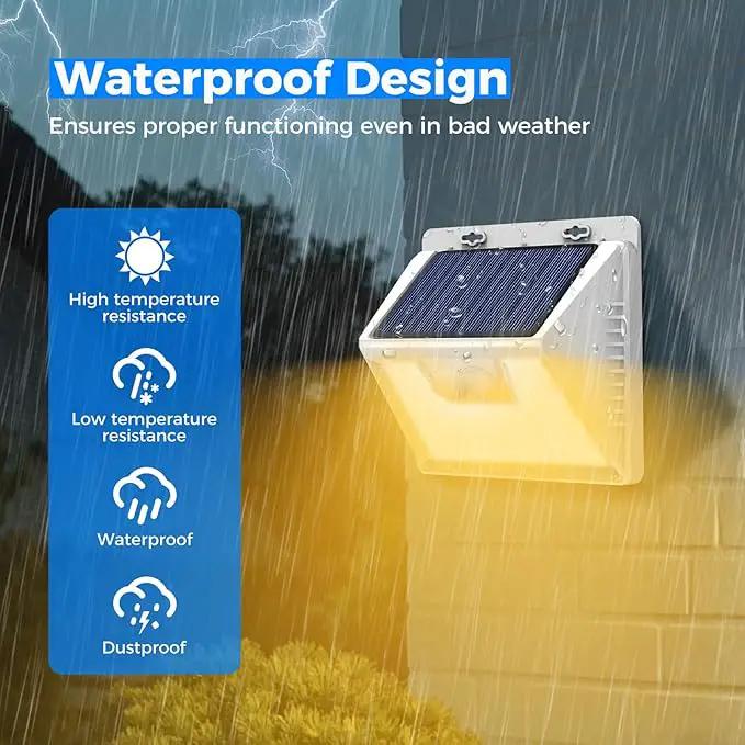 Peasur Solar Lights Outdoor Motion Sensor Waterproof, 6Pack 140LED White Solar Powered Fence Lights, 3 Modes Security Wall Lights for Garden Yard Outside Warm by GreenHaven Gardens