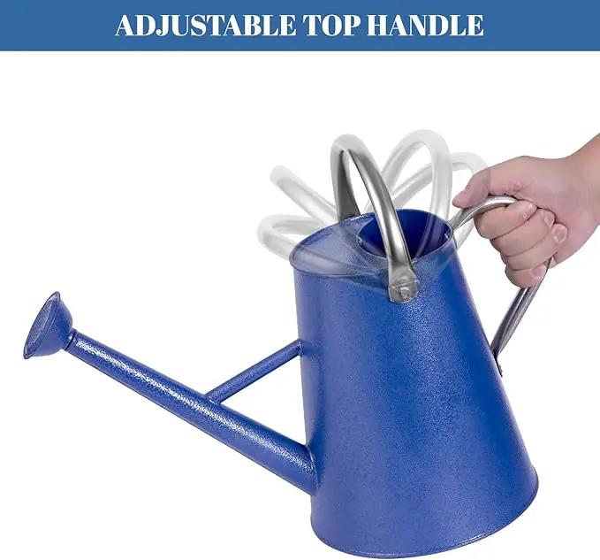 1.5 Gallon Watering Can for Outdoor Plants,Large Metal Plant Watering Pot with Removable Spout,Flower Garden Water Can Watering Pot,Galvanized Steel Watering Can with Stainless Steel Handles，Navy by GreenHaven Gardens